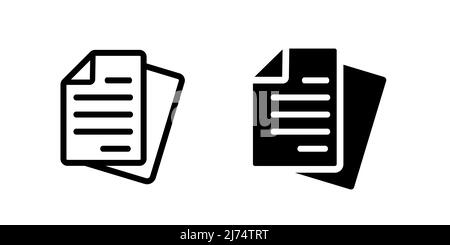 Copy documents line icon. Doc file duplicates sign. Office note symbol. Quality design element. Stock Vector