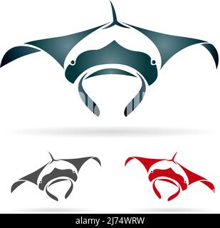Vector image of stingray on white background. Animals. Stock Vector
