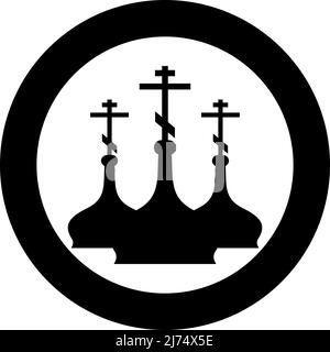 Dome of the Church icon in circle round black color vector illustration image solid outline style simple Stock Vector