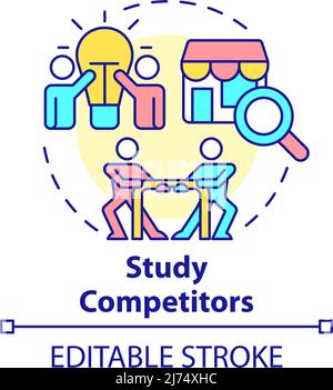Study competitors concept icon Stock Vector