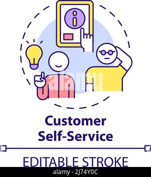 Customer self service concept icon Stock Vector