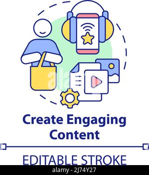 Create engaging content concept icon Stock Vector