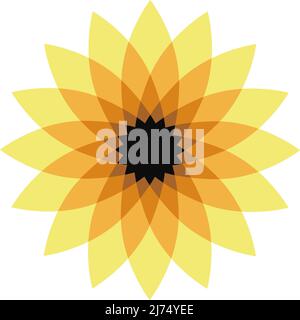 Sunflower graphic yellow color illustration Stock Vector