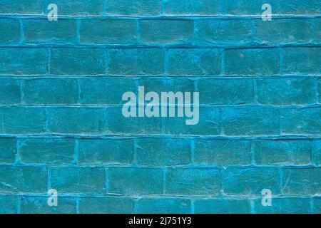 Wall with blue bricks. Old brick wall background. grunge brick background texture. blue hues Stock Photo