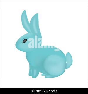 3d rabbit statue vector illustration Stock Vector