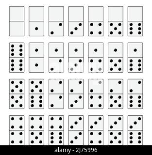 White dominos. Full set of domino game bones tiles, 28 dominoes pieces ...