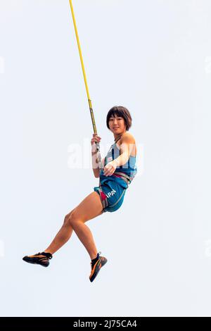 Ai Takeuchi (JPN), May 6, 2022 - Sport Climbing : Women's Speed qualification during the IFSC Climbing World Cup Seoul 2022 at Jungnang Sport Climbing Stadium in Seoul, South Korea. (Photo by Lee Jae-Won/AFLO) (SOUTH KOREA) Stock Photo