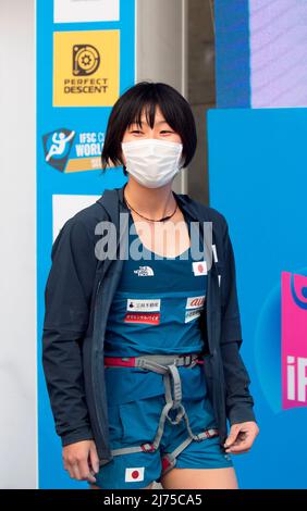 Ai Takeuchi (JPN), May 6, 2022 - Sport Climbing : Women's Speed qualification during the IFSC Climbing World Cup Seoul 2022 at Jungnang Sport Climbing Stadium in Seoul, South Korea. (Photo by Lee Jae-Won/AFLO) (SOUTH KOREA) Stock Photo