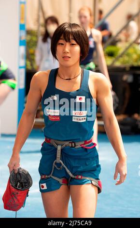 Ai Takeuchi (JPN), May 6, 2022 - Sport Climbing : Women's Speed qualification during the IFSC Climbing World Cup Seoul 2022 at Jungnang Sport Climbing Stadium in Seoul, South Korea. (Photo by Lee Jae-Won/AFLO) (SOUTH KOREA) Stock Photo