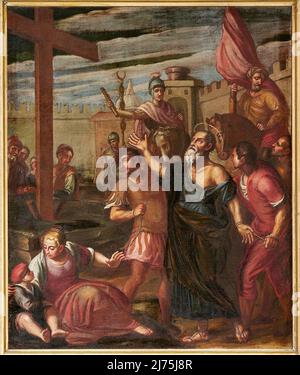 S. Andrea condotto al martirio  - olio su tela - pittore veneto del XVII secolo - Bergamo, Italia, chiesa di S. Andrea Stock Photo