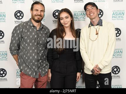 (L-R) Chapin Hall, Rina White and Alika Tengan at the 38th Los Angeles Asian Pacific Film Festival - Opening Night held at the Directors Guild of America in Los Angeles, CA on Thursday, ?May 5, 2022. (Photo By Sthanlee B. Mirador/Sipa USA) Stock Photo