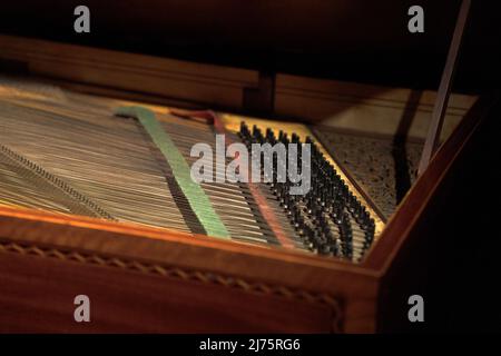 harpsichord chords detail close up view Stock Photo