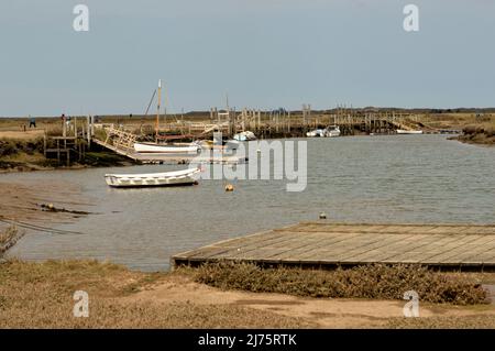 Brancaster Staithe, Norfolk, UK - 18 April 2021: Overlooking mud flats, norfolk Stock Photo