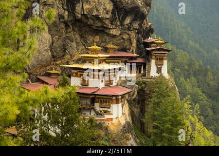 tiger nest, upper Paro valley in Bhutan Stock Photo