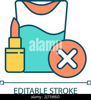 Lipstick on glass of water RGB color icon Stock Vector