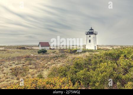 The Long Point Light Station, Lighthouse, Provincetown Massachusetts Stock Photo
