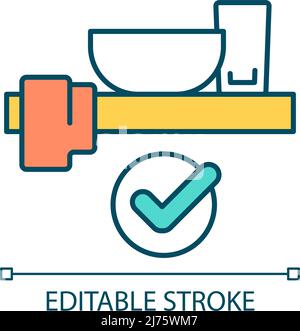 Correct table setting RGB color icon Stock Vector