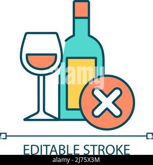 No alcohol RGB color icon Stock Vector