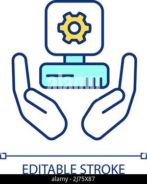 Support of technological development RGB color icon Stock Vector