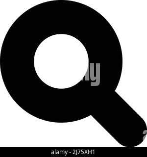 Silhouette icon of magnifying glass. Search and investigation. Editable vector. Stock Vector