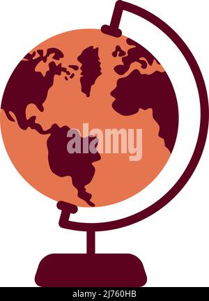 Spherical model of Earth semi flat color vector object Stock Vector