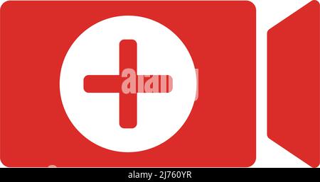 Add video button. Video camera icon. Editable vector. Stock Vector
