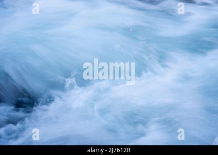 Current and spray at the Rissbach in Karwendel, clear water Stock Photo