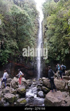 25 Fontes Falls, Madeira Portugal, Europe. Photo by Matheisl Stock Photo