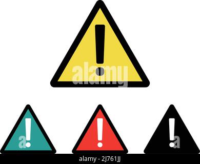 Warning and caution icons. Exclamation mark set. Editable vector. Stock Vector