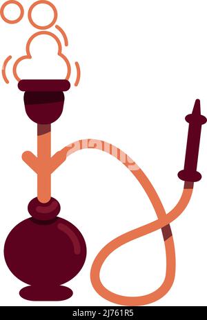 Waterpipe smoking semi flat color vector object Stock Vector