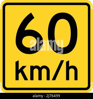 Speed limit 60 sign. Traffic signal vector Stock Vector Image & Art - Alamy