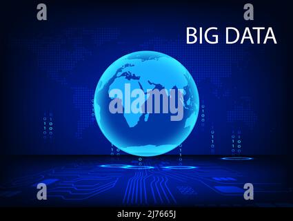 digital abstract background BIG DATA Hitech Technology circuit digital style network futuristic vector illustration Stock Vector