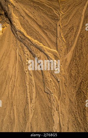 Molds and flotsam on the beach of Walchensee after a heavy thunderstorm Stock Photo