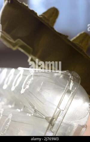 Household waste, egg cartons Stock Photo