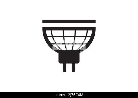 Led lamp icon energy economy technology. Electric bulb power modern innovation. Smart home vector sign design. Stock Vector
