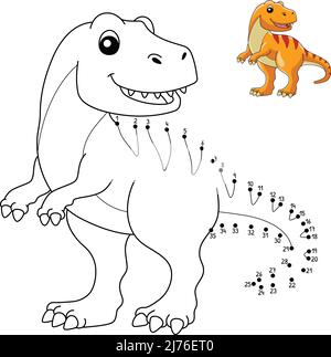 Connect Join The Dots To Dot T Rex Dinosaur Puzzle Stock Vector Image ...