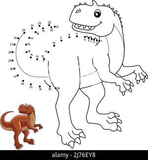 Rajasaurus Dinosaur Coloring Page Illustration Stock Vector Image & Art ...