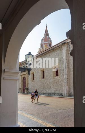 Catedral de Santa Catalina de Alejandría, Plaza de la Proclamación, Old Cartagena, Cartagena, Bolivar, Republic of Colombia Stock Photo