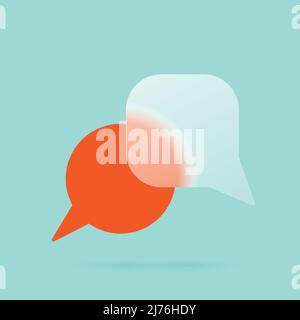 Red and transparent speech bubbles Stock Vector