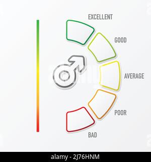 Circle level indicator gradation background Stock Vector