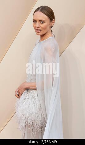 Laura Haddock attends the world premiere of 'Downtown Abbey: A New Era' at Cineworld Leicester Square on April 25, 2022 in London, England. Stock Photo