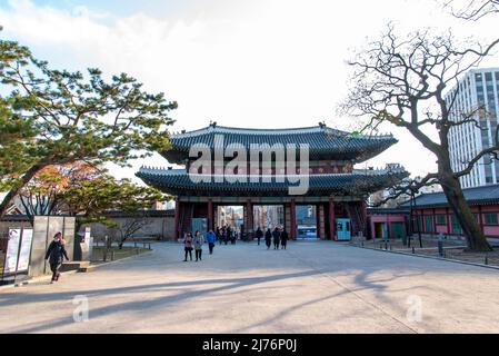Area of royal Changdeokgung Palace in Seoul, South Korea Stock Photo