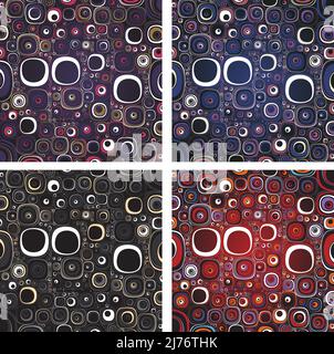 Abstract Rounded Square Multicolored Pattern Stock Vector