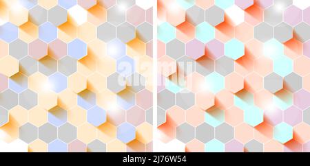 Honeycomb Hexagon Technology Abstract Background Stock Vector
