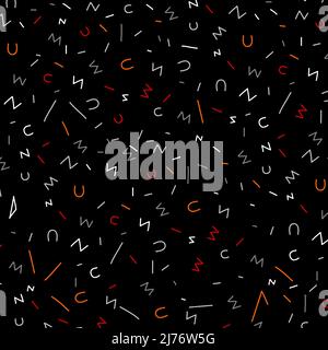Alphabet Memphis Pattern Background Stock Vector