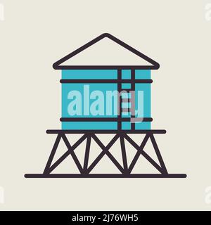 Water tower icon. Agriculture sign. Graph symbol for your web site design, logo, app, UI. Vector illustration, EPS10. Stock Vector