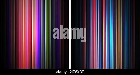 Colorful Stripe Pattern. Set Of 2 Stock Vector