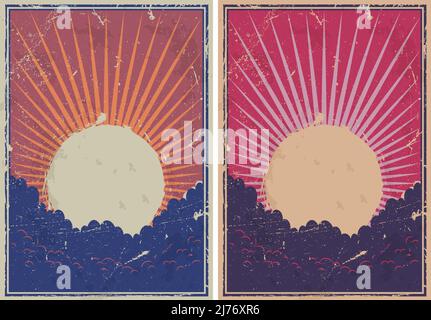 Retro Sunburst Poster Background Stock Vector