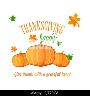Thanksgiving Giving Thanks With A Grateful Heart Stock Vector