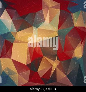Multicolored Retro Style Low poly With Snowflake Stock Vector